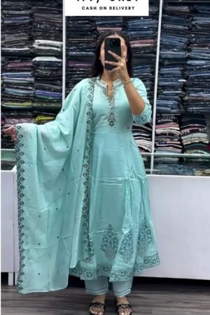 Beautiful Long Kurti And Palazzo Set Designer Indian Women's Kurta Pajama Dress