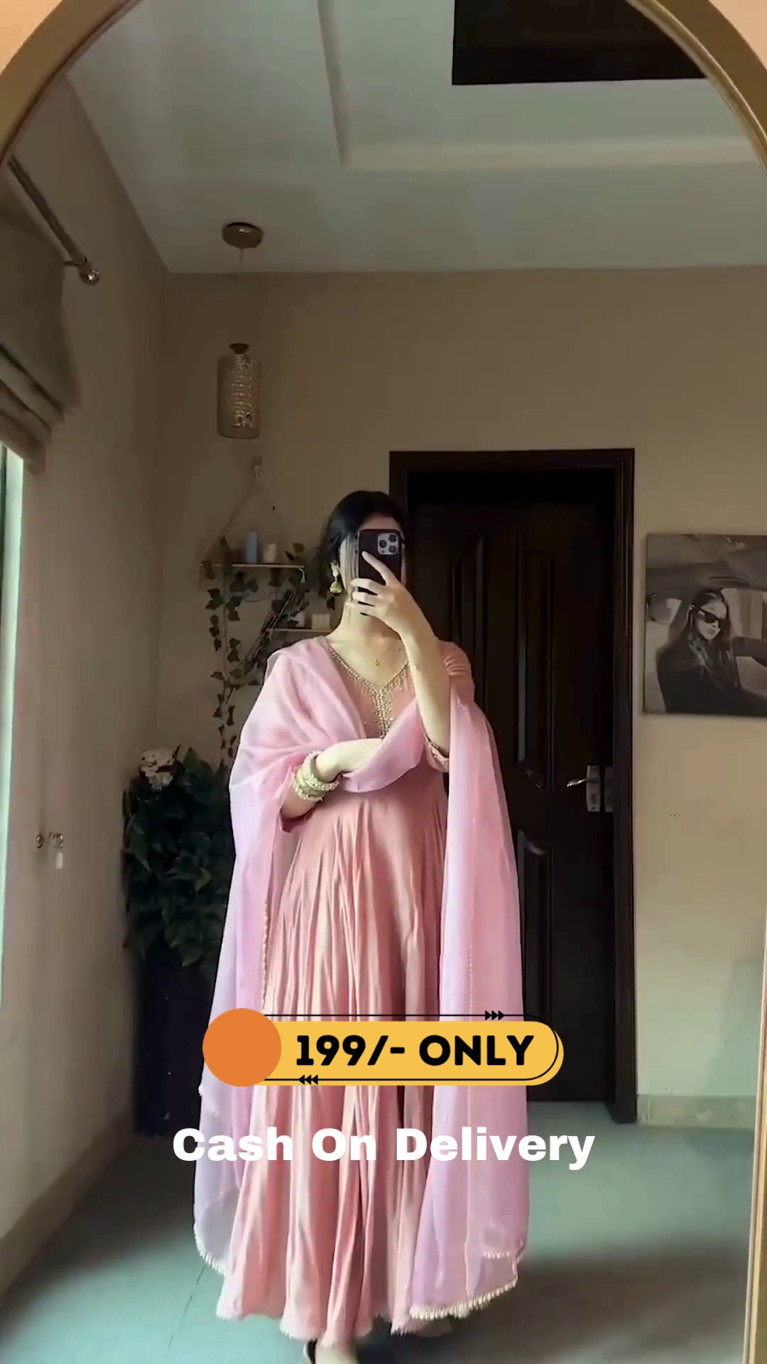 Designer Party Wear Peach Color Exclusive Gown