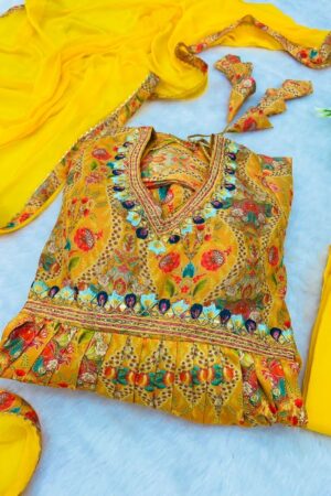 Presenting New Special Party Wear Aliya Cut Dresses Dupatta With Pant