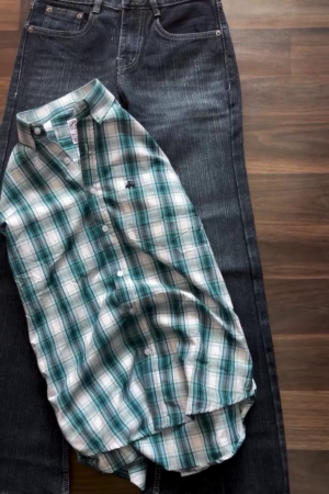 Men Green Check Full Sleeves Casual Shirt