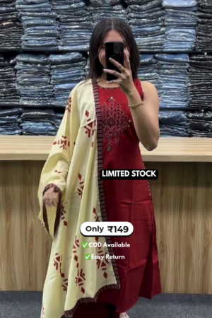 Women’s Sleeveless Kurti with Pants and Pockets