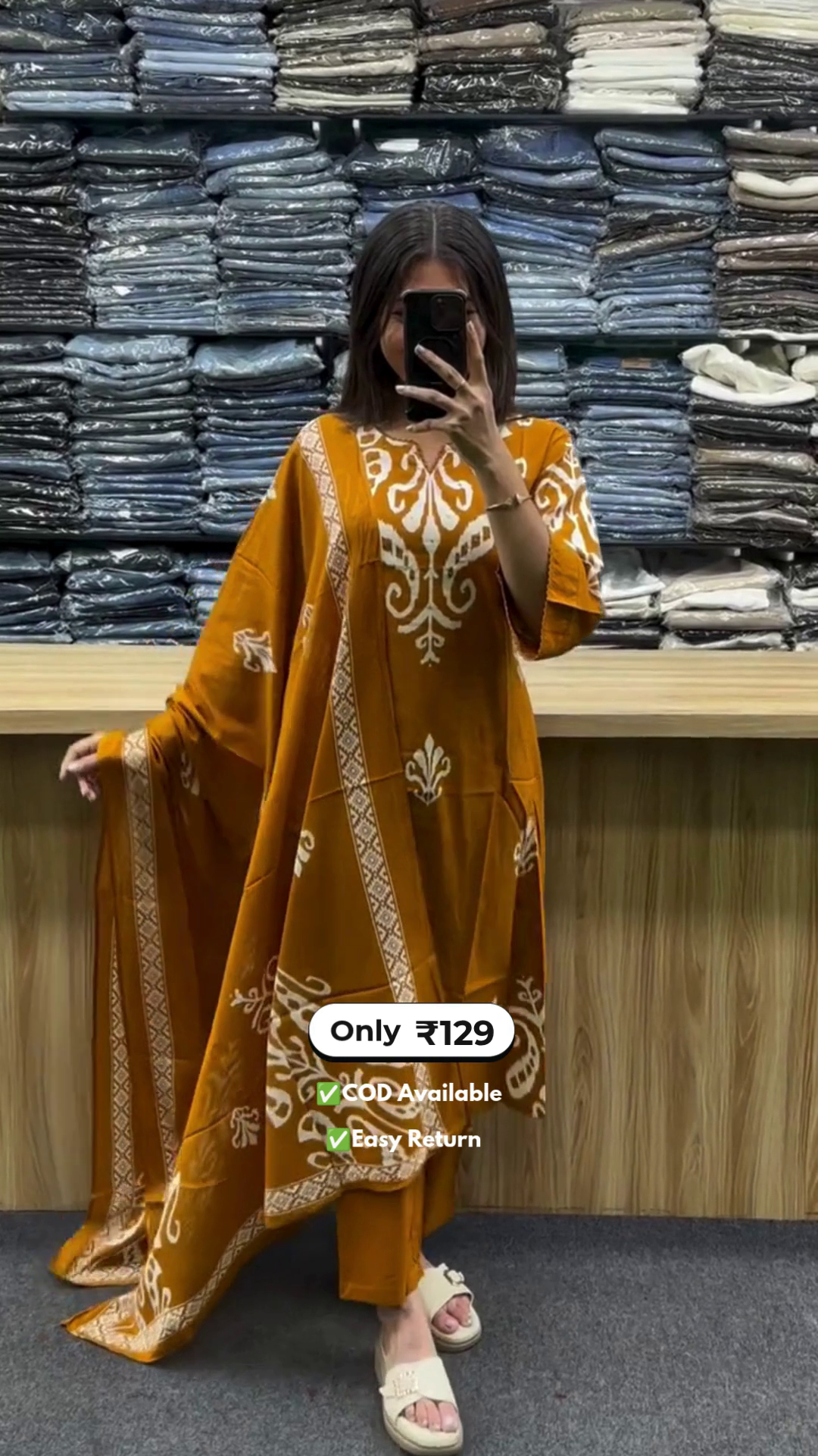 Elegant Women’s Long Round Kurta Set –