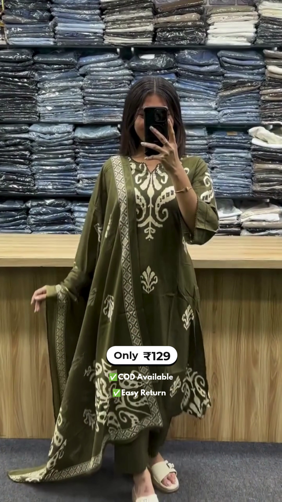 Elegant Women’s Long Round Kurta Set – - Image 3