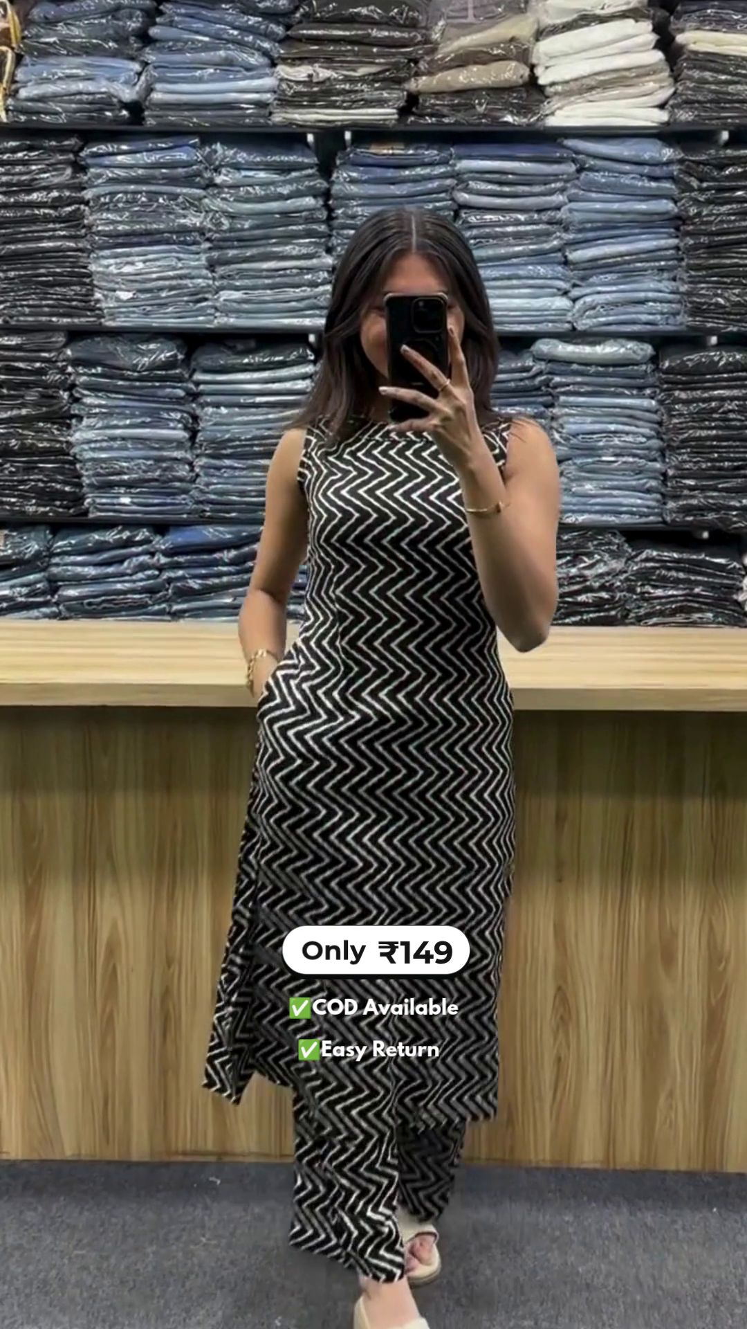 Stylish Women’s Sleeves Kurta Set with Pocket - Image 5