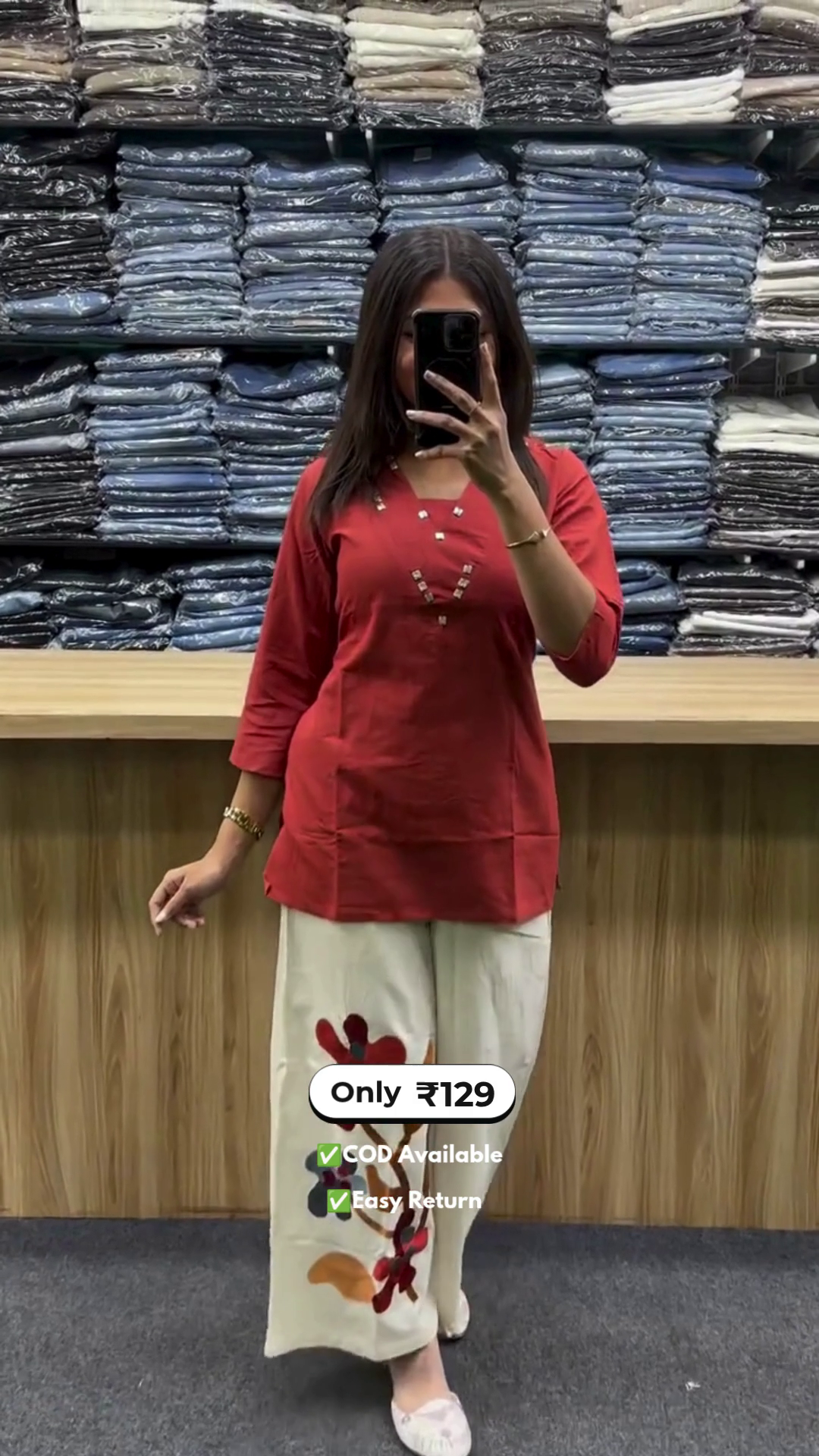 Trendy Women’s Printed Co-Ord Set with Pants - Image 3