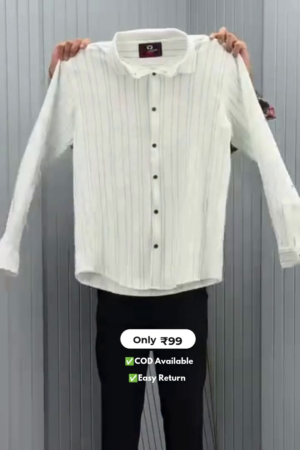 Men's Vertical Striped Full Sleeve Shirt