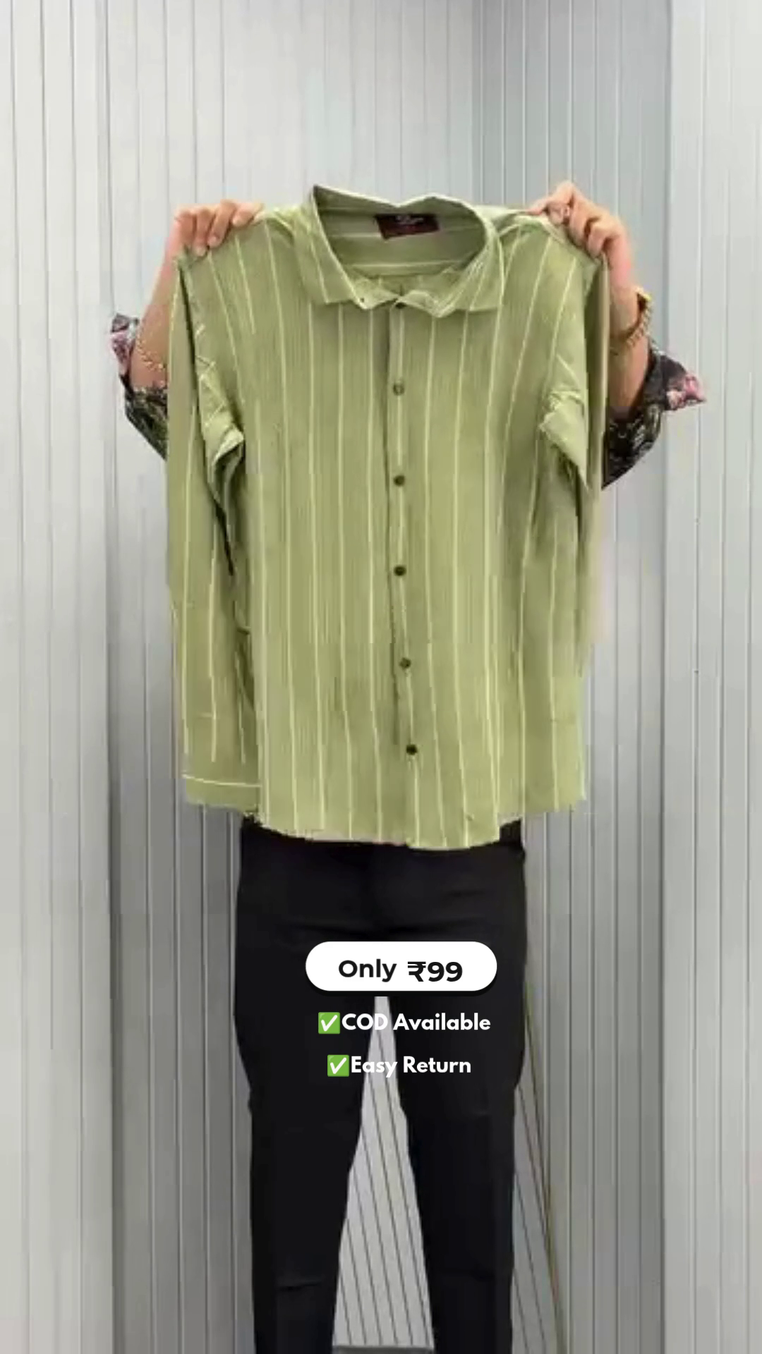 Men's Vertical Striped Full Sleeve Shirt - Image 2