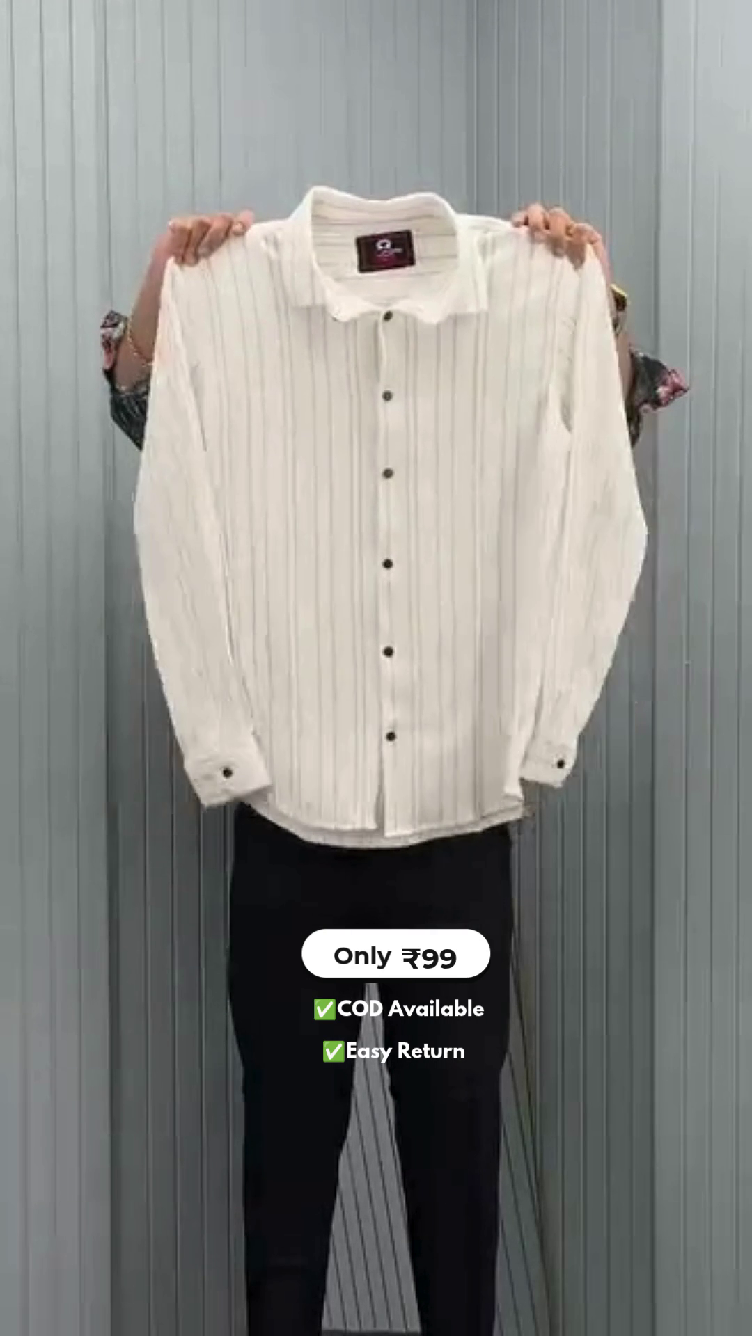 Men's Vertical Striped Full Sleeve Shirt - Image 7