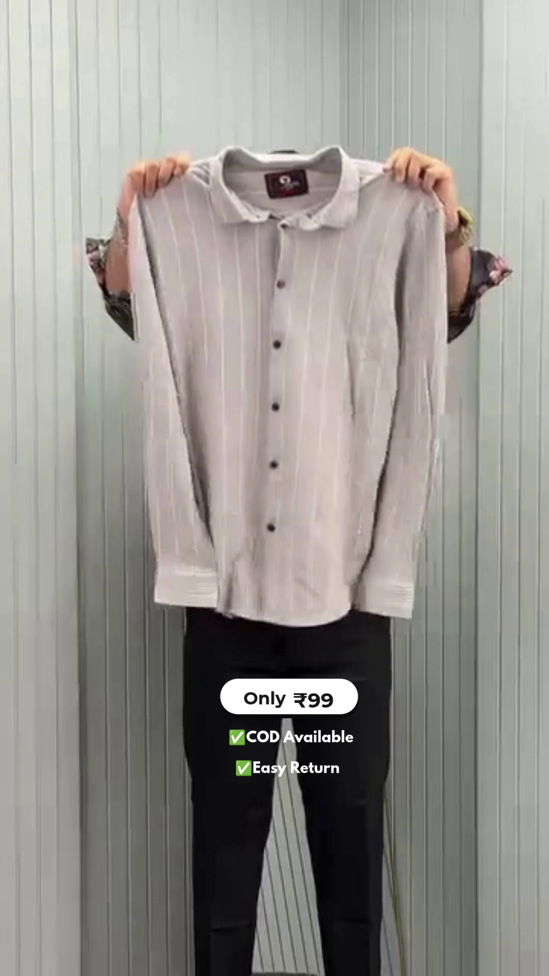Men's Vertical Striped Full Sleeve Shirt - Image 6