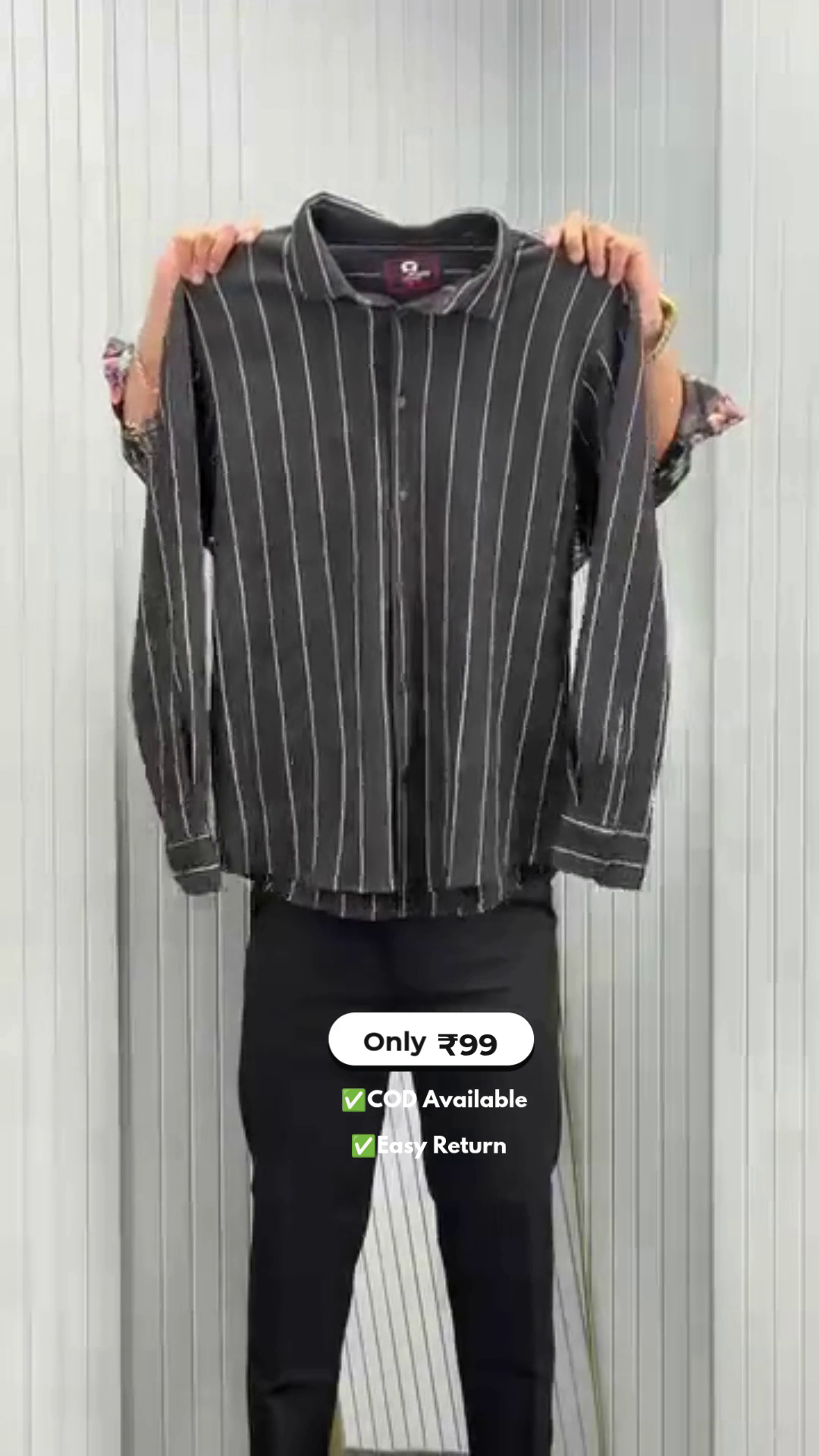 Men's Vertical Striped Full Sleeve Shirt - Image 5