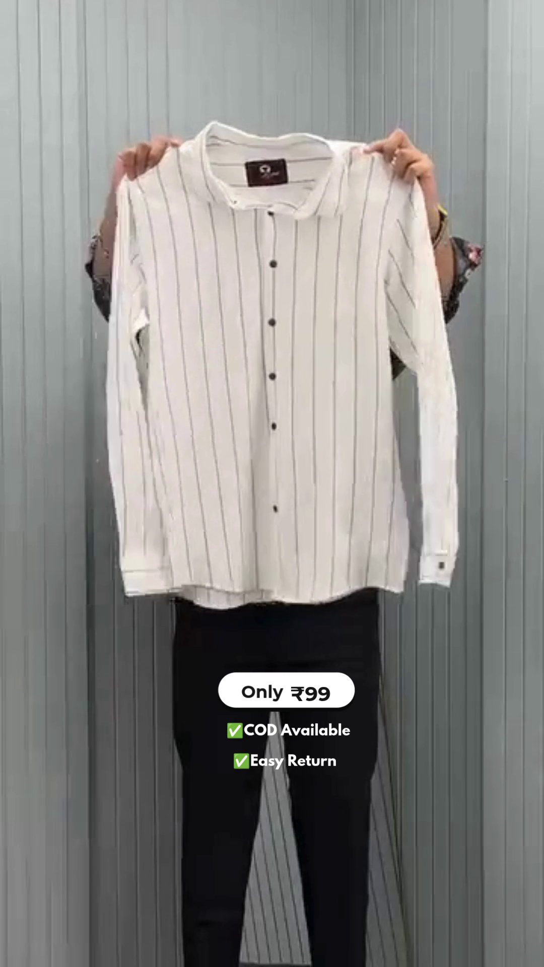 Men's Vertical Striped Full Sleeve Shirt - Image 4